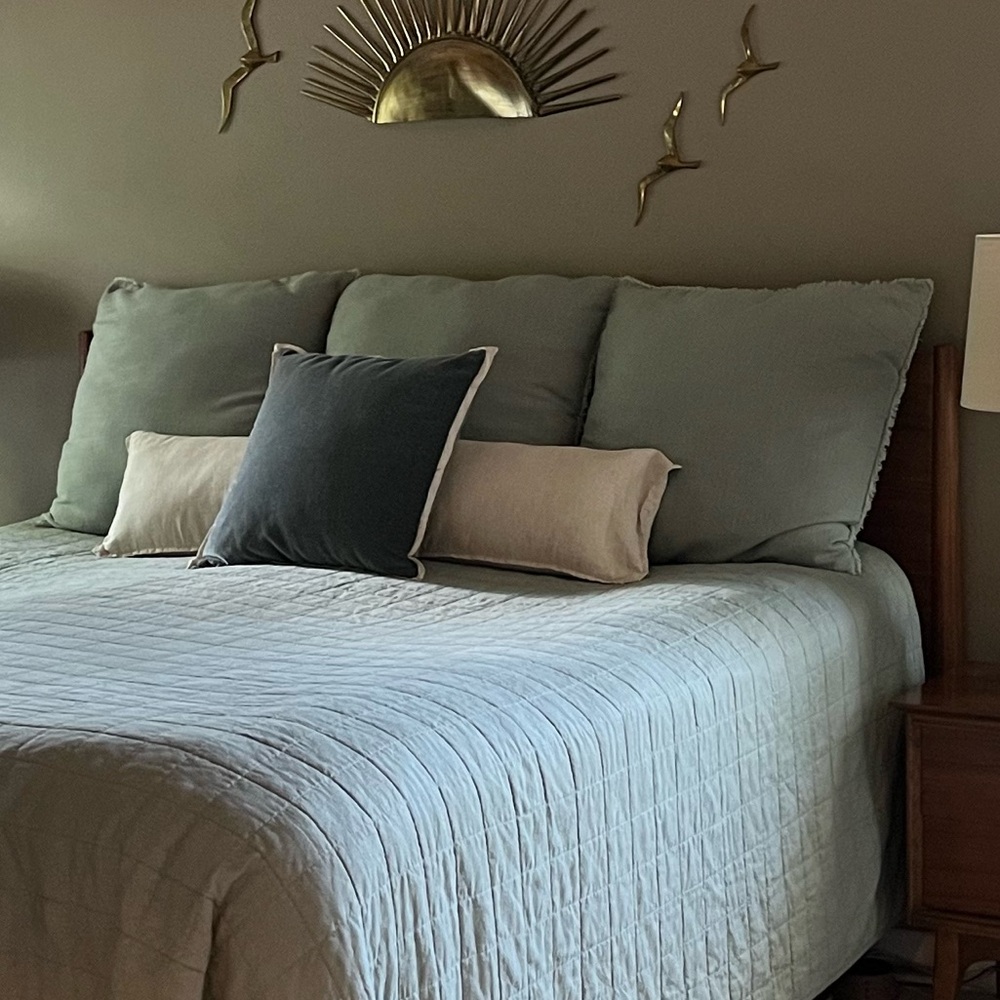 3 Casaluna Euro Shams in Sage Green